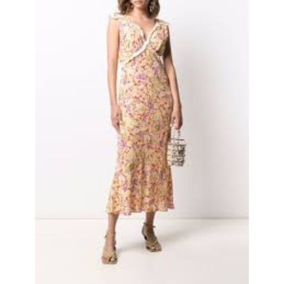 Anthropologie RIXO Storm Floral Midi Dress FEMININE ROMANTIC Size Medium M - Picture 5 of 11